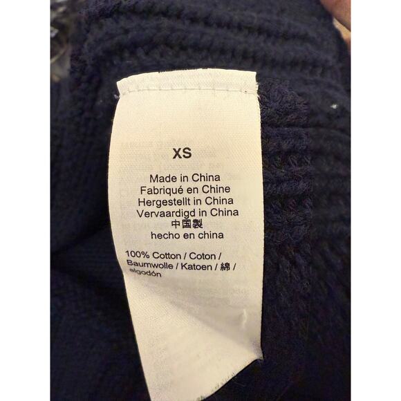 VINTAGE J Crew Mens XS Dark Gray Roll Neck pullover sweater 100% cotton - Picture 6 of 7